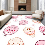 Whimsical Pink Cloud Character Medley Rug