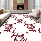 Deep Red Tribal Totem Arrangement Rug