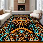 Orange Horse Sunburst Celtic Frame Rug
