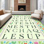 Floral Garden Alphabet Collage Rug