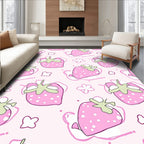 Pink Strawberry Blossom Cluster Rug