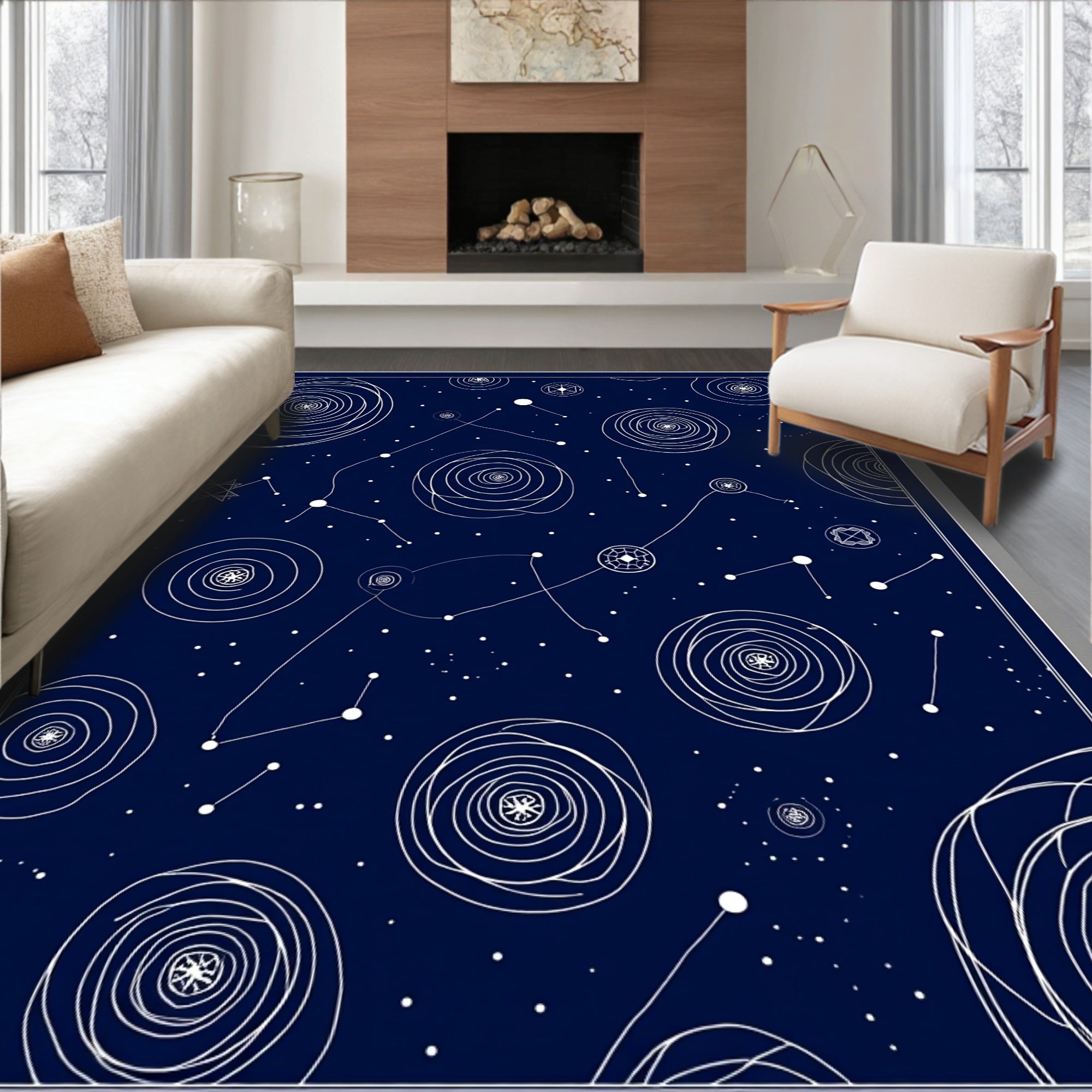 Cosmic Swirl Constellation Night Rug