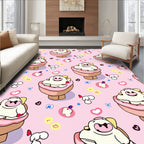 Cute Pink Cupcake Sprinkle Cartoon Rug