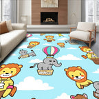 Circus Animals Hot Air Balloon Adventure Rug