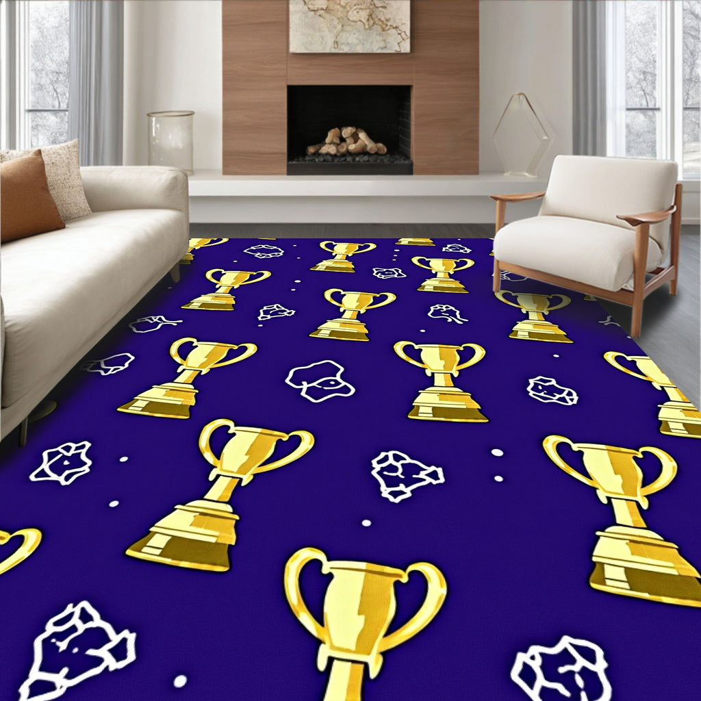 Golden Trophy Celebration Scatter Rug