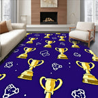 Golden Trophy Celebration Scatter Rug