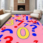 Playful Pink Pop Numbers Scatter Rug