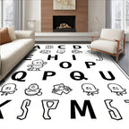 Alphabet Characters And Cute Illustrations Rug