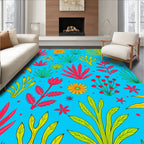 Vibrant Tropical Foliage Floral Rug