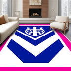 Bold Blue White Crest Chevron Rug