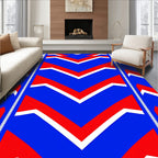 Bold Blue Red Chevron Stripe Rug