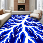 Midnight Blue Branch Abstract Rug