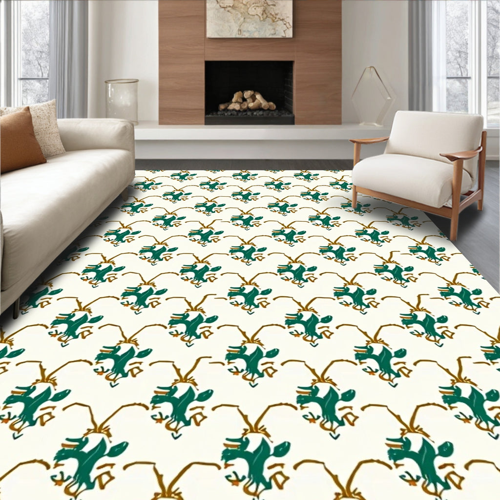 Emerald Gold Organic Floral Repeats Rug