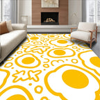 Yellow Sunny Side Up Egg Pattern Rug