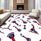 Red and Blue Toy Ice Skate Collection Rug