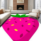 Vibrant Pink Strawberry Leaf Accent Rug