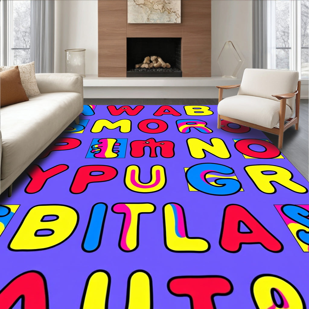 Bold Alphabetical Pop Art Rug