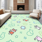 Whimsical Fox and Flower Scatter Rug