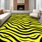 Yellow Black Wild Stripes Rug