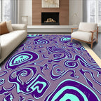 Purple Aqua Organic Swirls Rug