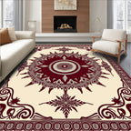 Crimson Vintage Medallion Border Rug