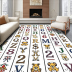 Whimsical Alphabet Creatures And Symbols Rug