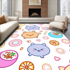 Kawaii Kitty Foody Collage Rug