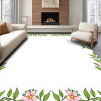 Blush Pink Floral Vine Border Rug