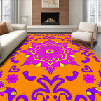 Vibrant Magenta Floral Mandala Rug