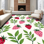 Sweet Strawberry Branch Background Rug