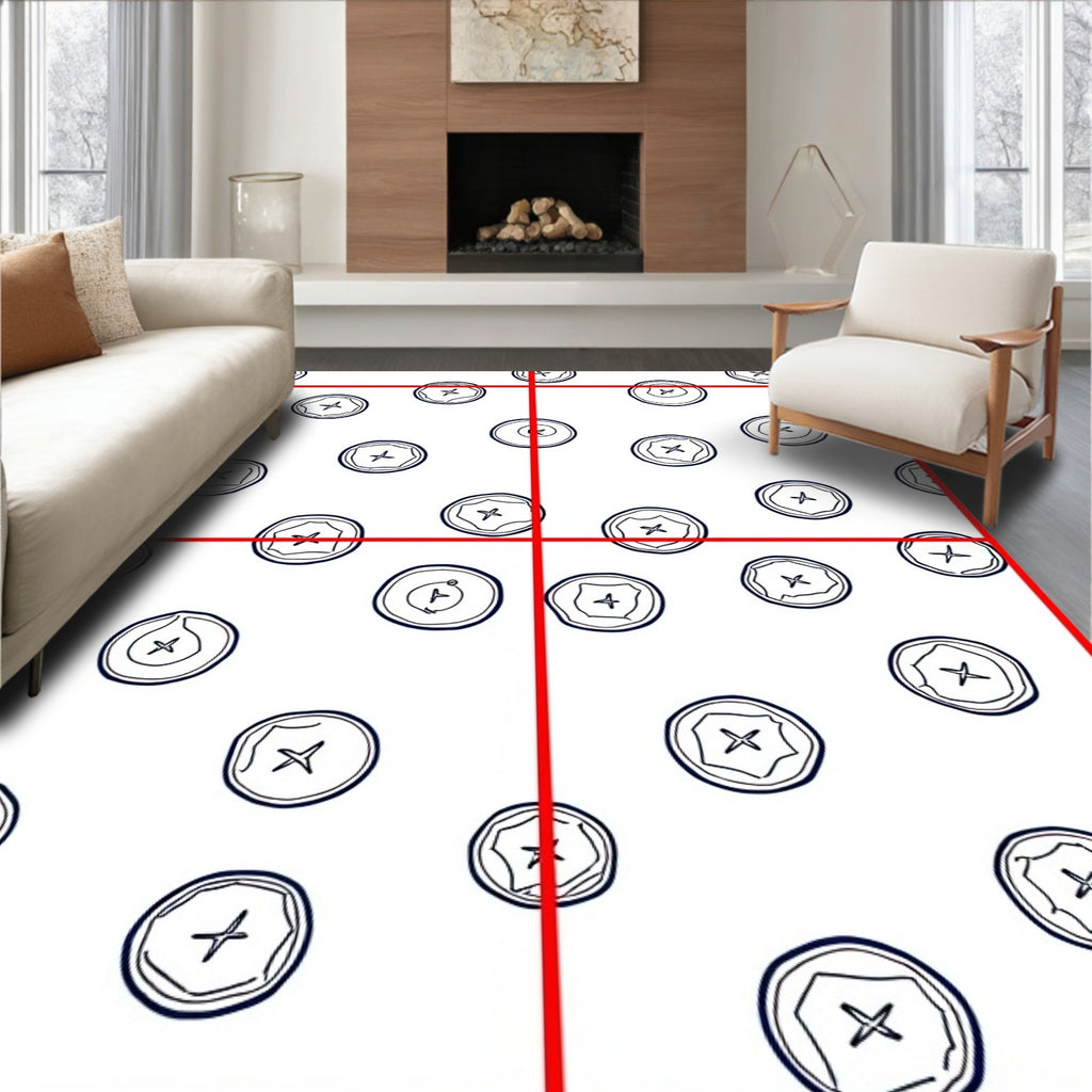 Blueberry Circle Graphic Repeat Rug
