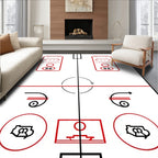 Minimalist Ice Hockey Arena Lines Rug