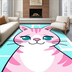 Pink Cat With Teal Eyes Rug