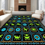 Retro Alien Dinosaur Starburst Rug