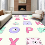 Playful Alphabet Monster Cartoon Rug