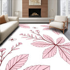 Pink Foliage and Butterfly Garden Rug