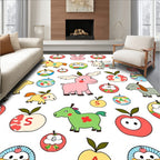 Whimsical Alphabet Animals Apple Medley Rug