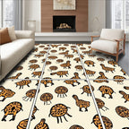 Tribal Animal Circle Figures Rug