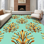 Art Deco Golden Laurel Aqua Rug