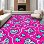 Whimsical Cartoon Butterfly Owl Rug