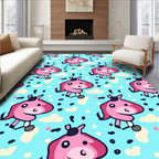 Whimsical Pink Pony Sky Clouds Rug