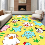 Cheeky Farm Animals On Yellow Field Rug