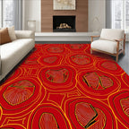 Crimson And Gold Organic Circles Rug