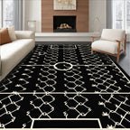 Black White Chain Link Court Rug