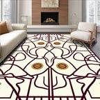 Whimsical Tawny Trophy Art Nouveau Rug