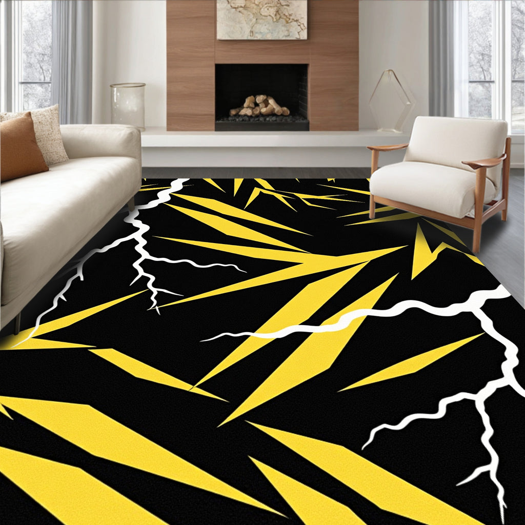 Sharp Yellow Lightning Strike Rug