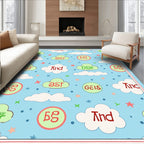 Whimsical Cloudy Sky Alphabet Medley Rug