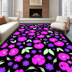 Bold Fuchsia Floral Butterfly Garden Rug
