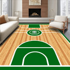 Wooden Court Green Emblem Rug