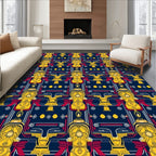 Bold Yellow Fire Hydrant Navy Rug